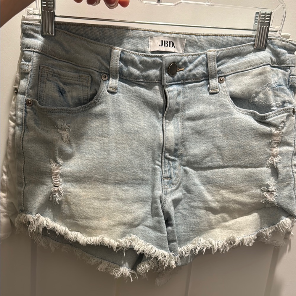 Just Black Light Blue Distressed Women's Denim Shorts